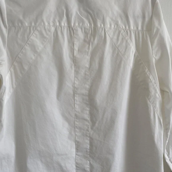 Lafayette 148 New York - White 3/4 Sleeve Button-Down Shirt Tunic Blouse - Picture 8 of 10